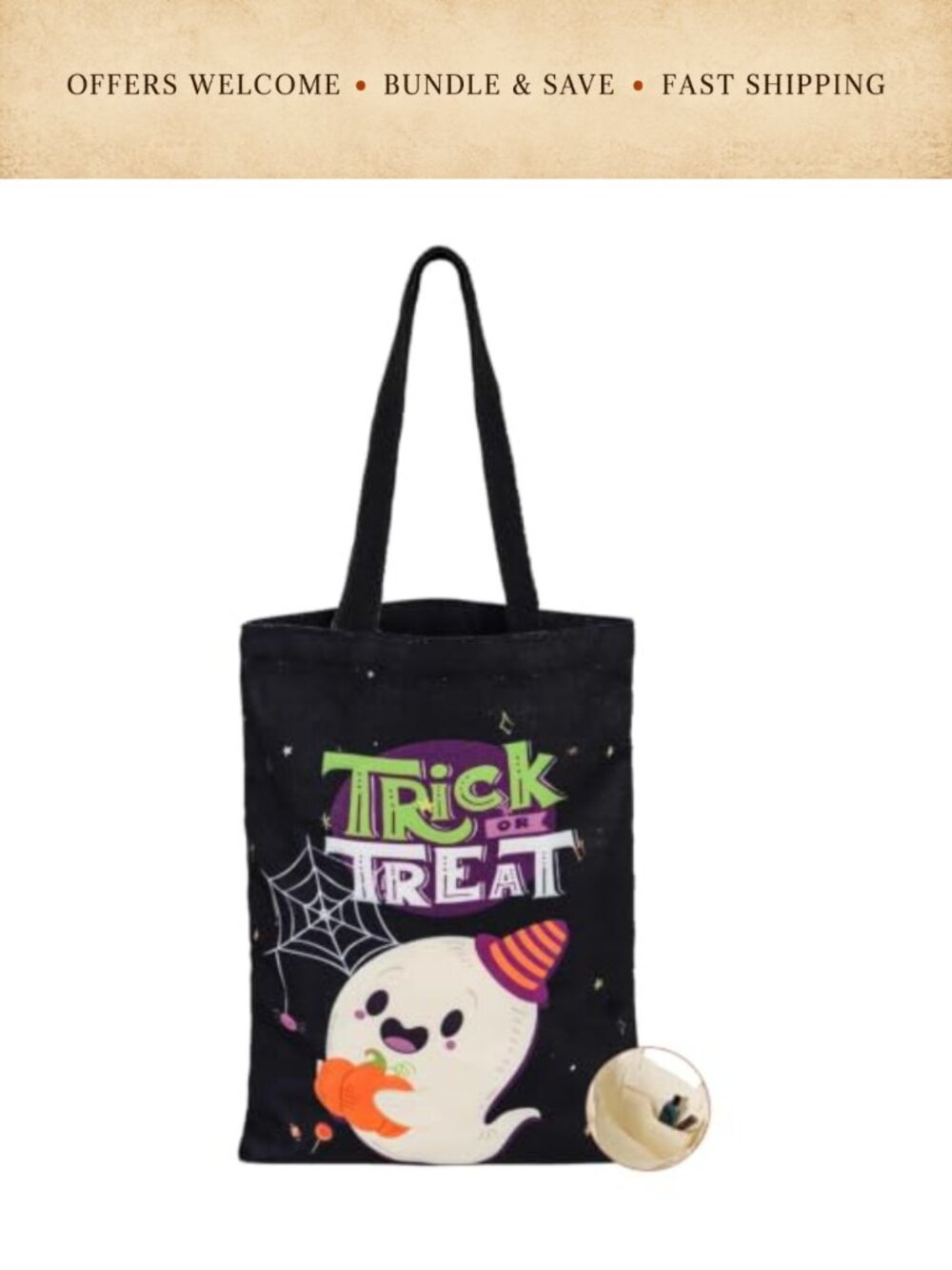 Canvas Tote Bag with Inner Pocket, Cotton Tote for Shopping Gym Gift